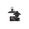 Agriculture concept black vector concept icon. Agriculture concept flat illustration, sign Royalty Free Stock Photo