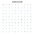 agriculture concept icons, signs, outline symbols, concept linear illustration line collection Royalty Free Stock Photo