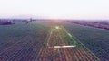 Agriculture drone scanning working area, smart farmer and agriculture technology for scaling and mapping farm