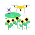 Agriculture drone use abstract concept vector illustration.