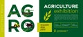 Agriculture exhibition identity template. Letters AGRO