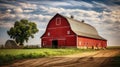 agriculture farm red barn Royalty Free Stock Photo