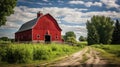 agriculture farm red barn Royalty Free Stock Photo