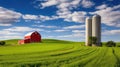 agriculture farm with silo Royalty Free Stock Photo