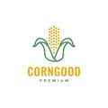 agriculture farmer field corn fresh food sweet minimal logo design vector icon illustration Royalty Free Stock Photo