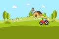Agriculture and Farming. Agribusiness. Rural landscape. Design elements for info graphic, websites and print media. Royalty Free Stock Photo