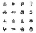 Agriculture and farming icons set
