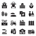 Agriculture and Farming icons set Royalty Free Stock Photo