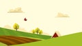 Agriculture and Farming landscape view. Agrotourism. Agribusiness. Rural landscape. Design elements for info graphic, websites and
