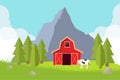 Agriculture and Farming. Rural landscape. Vector illustration Royalty Free Stock Photo