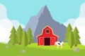 Agriculture and Farming. Rural landscape. Vector illustration