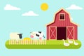 Agriculture and Farming. Rural landscape. Vector illustration