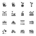 Agriculture, farming vector icons set