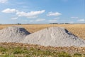 Agriculture fertilizer in cornfield.