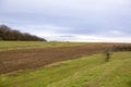 Fresh plowed agriculture field