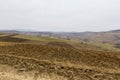 Fresh plowed agriculture field