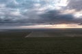 Agriculture fields in Central California at sunrise.