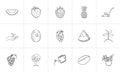 Agriculture food hand drawn sketch icon set. Royalty Free Stock Photo