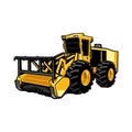 agriculture and forestry mulcher illustration vector