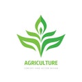 Agriculture green leaves logo design. Organic natural product symbol. Healthy concept sign. Nature floral icon. Vector illustratio Royalty Free Stock Photo