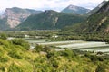 Agriculture between the Hautes Alpes mountains, France