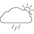 Weather icon design, Line art style icon
