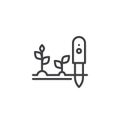 Agriculture innovation technology line icon
