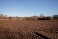 Agriculture landscape. Freshly plowed land. Arable land. Royalty Free Stock Photo