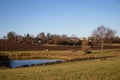 Agriculture landscape. Freshly plowed land. Arable land. Royalty Free Stock Photo