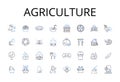 Agriculture line icons collection. Farming, Cultivation, Horticulture, Agronomy, Gardening, Agribusiness, Rural Industry