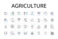 Agriculture line icons collection. Farming, Cultivation, Horticulture, Agronomy, Gardening, Agribusiness, Rural Industry