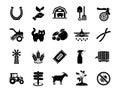 Agriculture linear icons set. Farming Agricultural symbols. Isolated vector outline illustrations