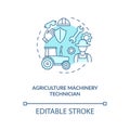 Agriculture machinery technician concept icon