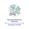 Agriculture machinery technician concept icon