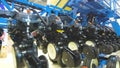 Working parts of modern pneumatic agricultural seeder.