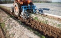 Agriculture machines on asparagus field Royalty Free Stock Photo