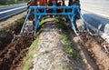 Agriculture machines on asparagus field Royalty Free Stock Photo