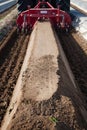 Agriculture machines on asparagus field