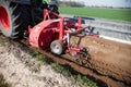 Agriculture machines on asparagus field Royalty Free Stock Photo