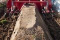 Agriculture machines on asparagus field