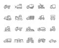 Agricultural and farming machines. Industrial machinery icons