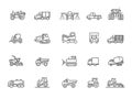 Agricultural and farming machines. Industrial machinery icons