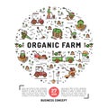 Agriculture and organic farm fresh design card template Royalty Free Stock Photo