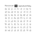 Agriculture policy linear icons set