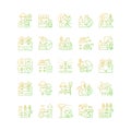 Agriculture related gradient linear vector icons set Royalty Free Stock Photo