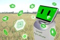 Agriculture,robot technology concept