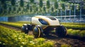 Agriculture robotic and autonomous car working in smart. Generative AI