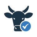 Agriculture, select, valid cow icon. Simple editable vector illustration