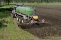 Agriculture, spreading manure. Germany, Europe Royalty Free Stock Photo