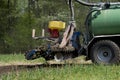 Agriculture, spreading manure. Germany, Europe Royalty Free Stock Photo